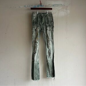 Distressed Green Cargo Pants